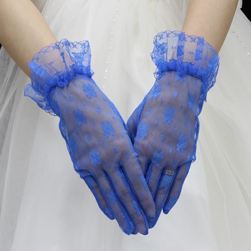 blue wedding gloves