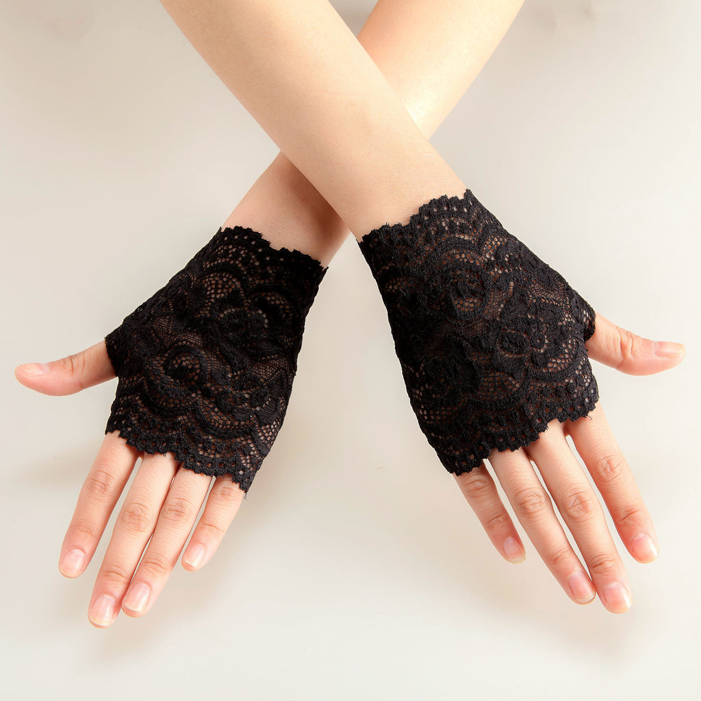 cheap black fingerless gloves