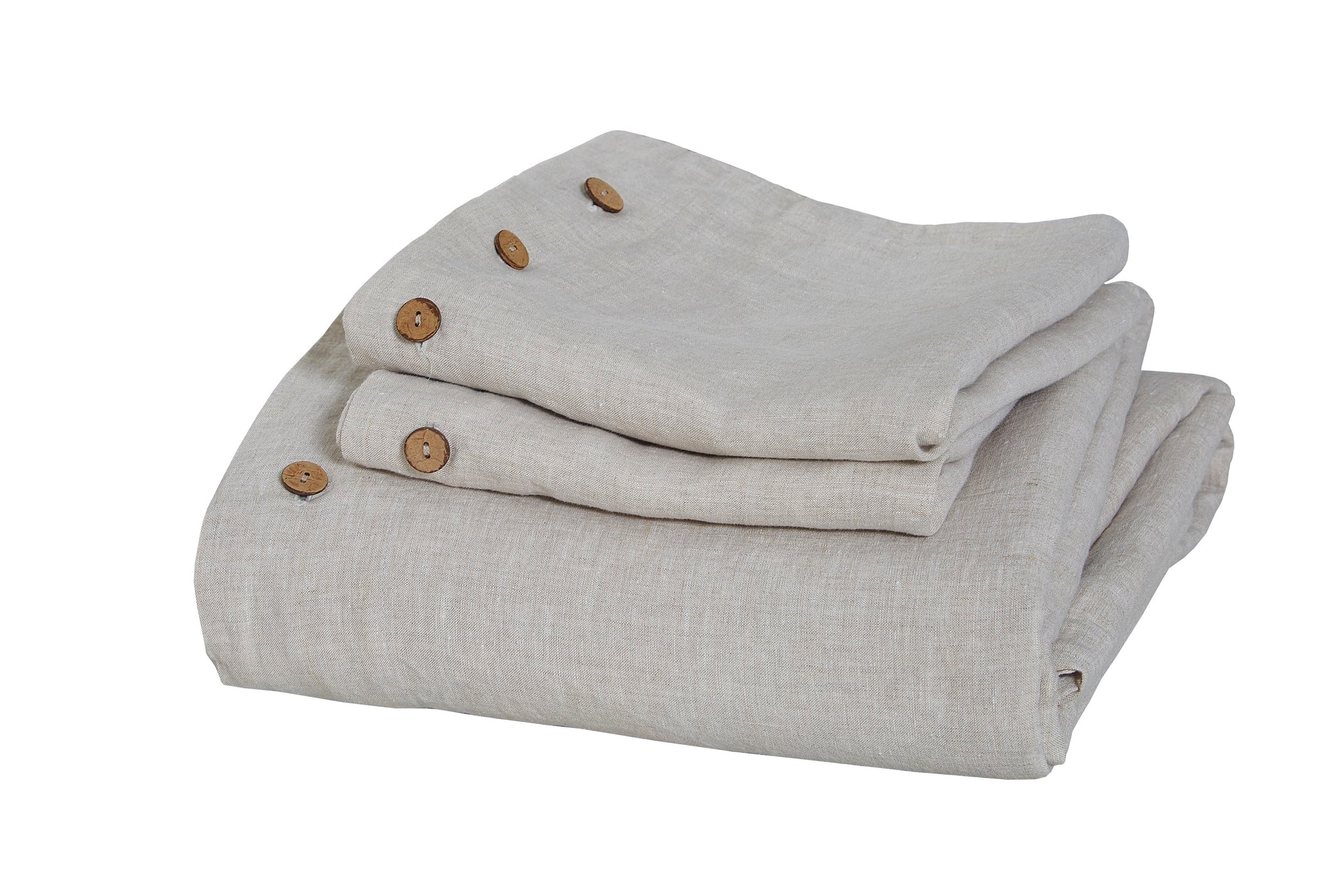 Pure French Flax Linen Duvet Cover Set 3 Pc In Natural Linen