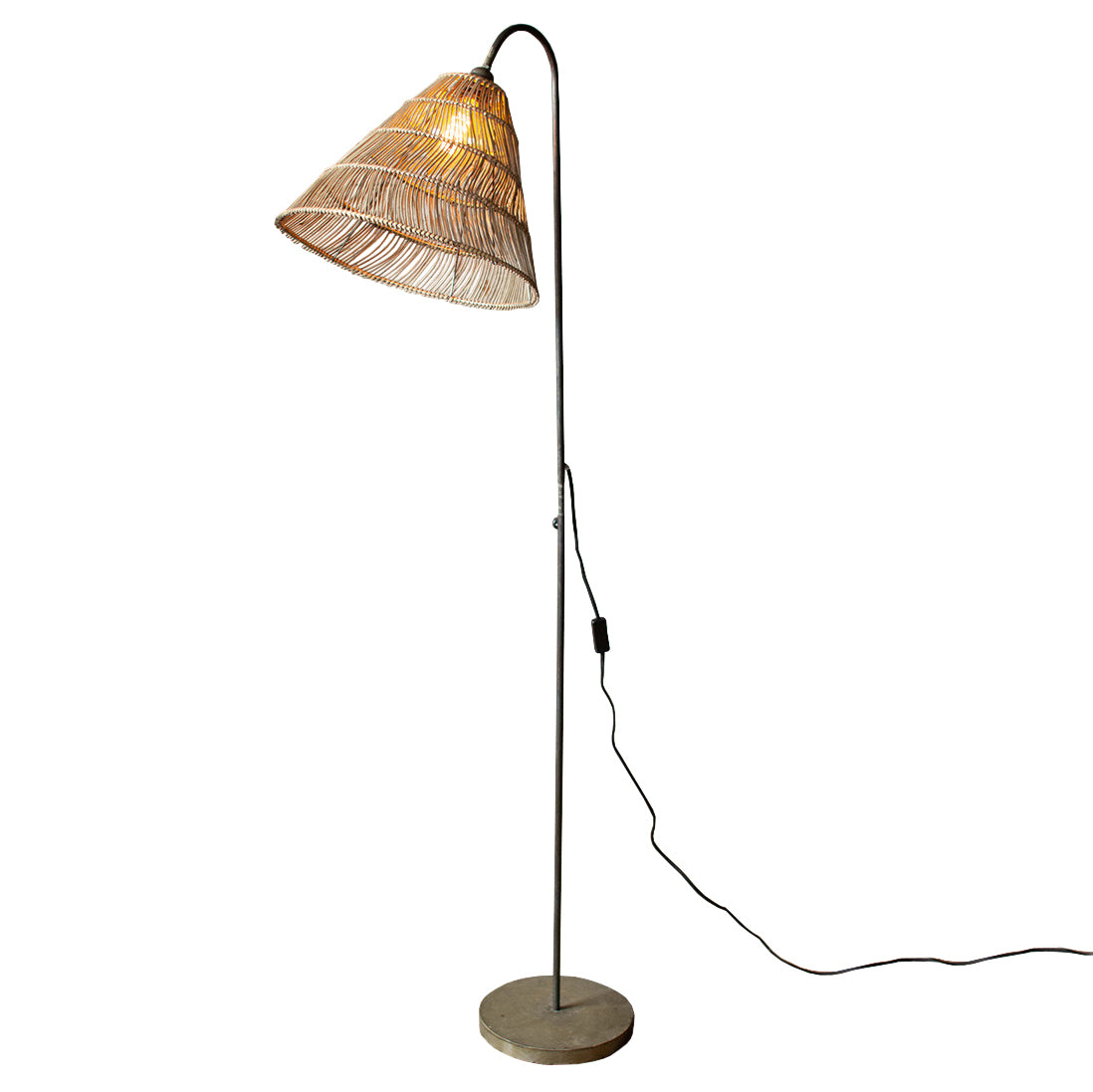 rattan floor lamp