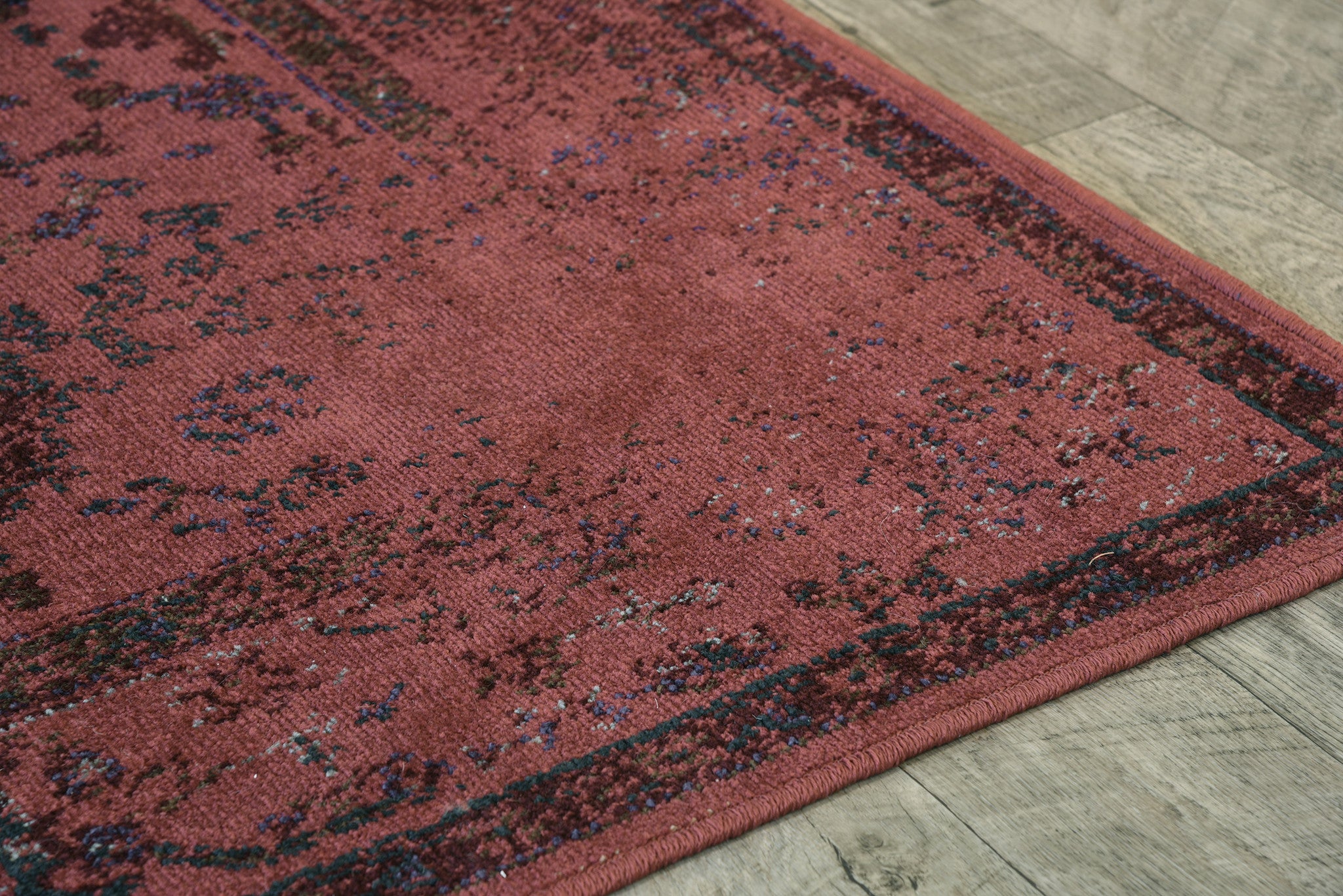 Crimson Red Overdyed Style Area Rug Woodwaves