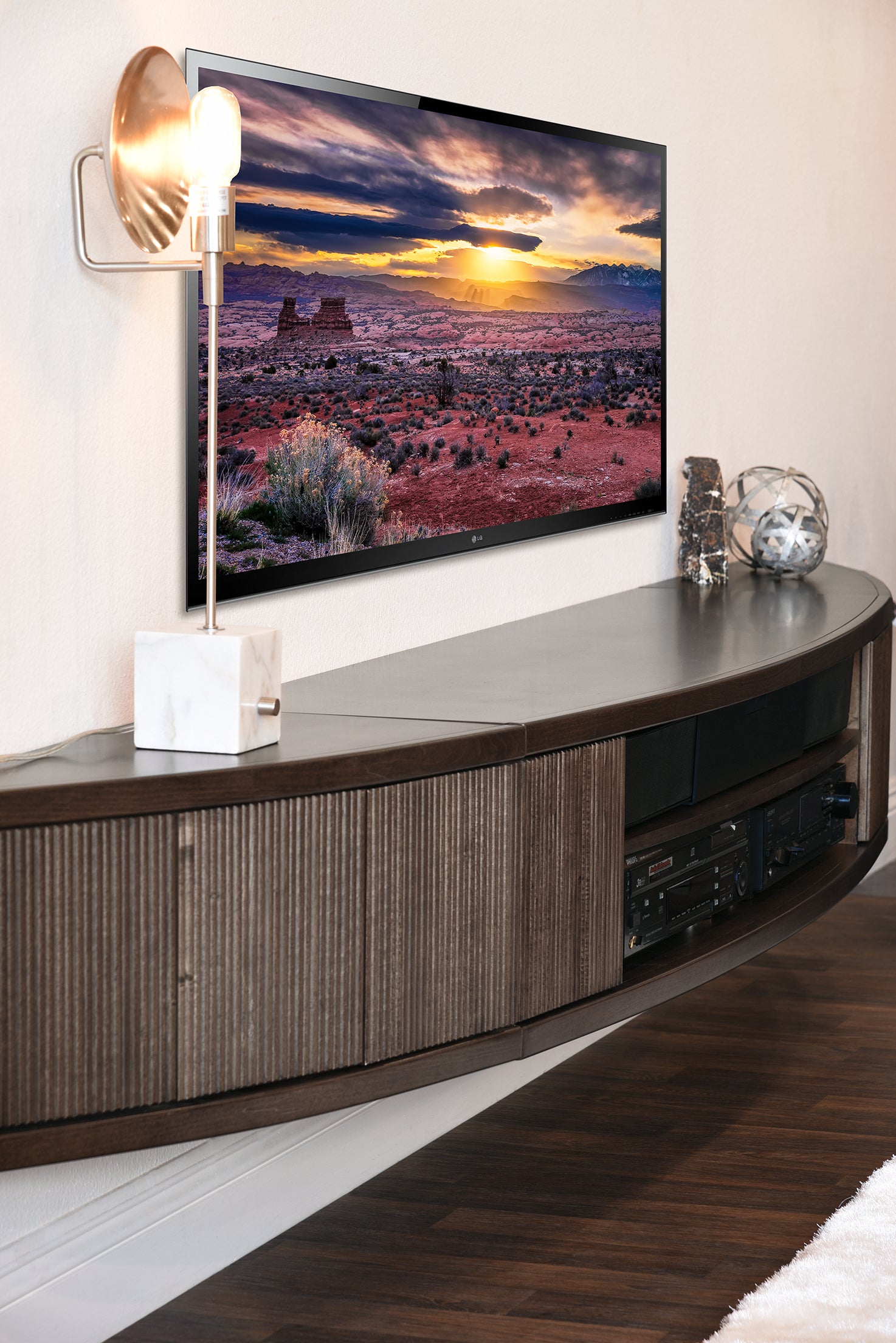 Curved Floating Entertainment Center Modern Wall Mount Console   Arc   Espresso   Woodwaves 1600x ?v=1571436353