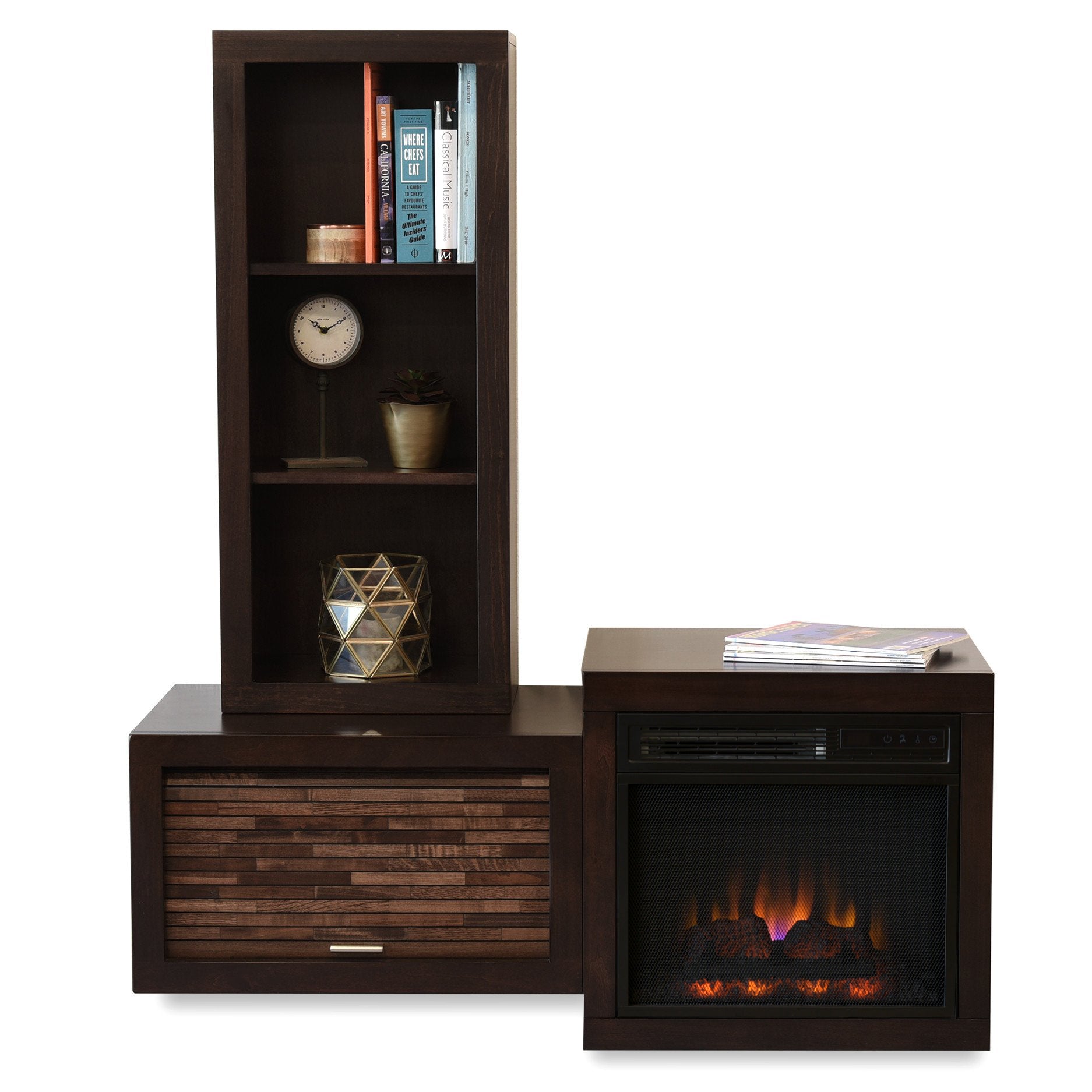 Modern Floating Wall Mount Electric Fireplace Media Console And