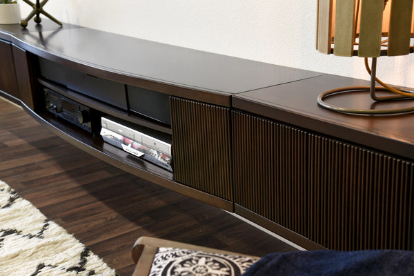 Floating Wall Mount Entertainment Center TV Stand - Curve 