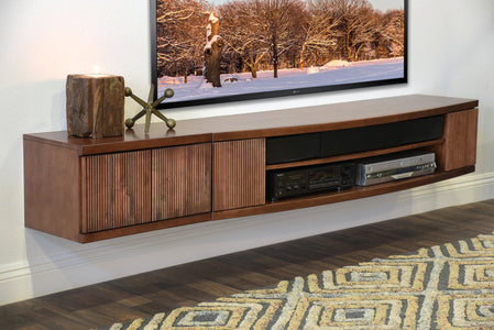 Floating TV Stand - Curve - 2 Piece - Mocha - Woodwaves