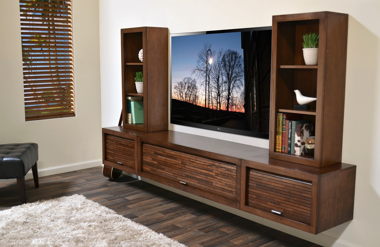 Floating Entertainment Center Wall Mount TV Stand - ECO GEO Mocha