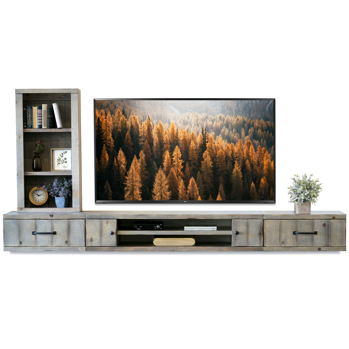 Rustic Wood TV Stand Entertainment Center Console - presEARTH Spice -  Woodwaves