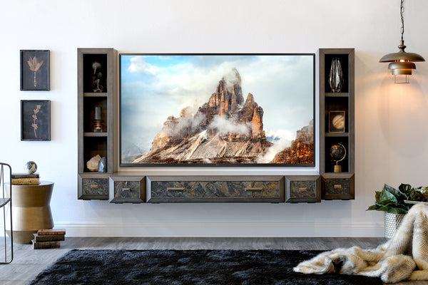 Gray Floating TV Stand Wall Mount Entertainment Center ...