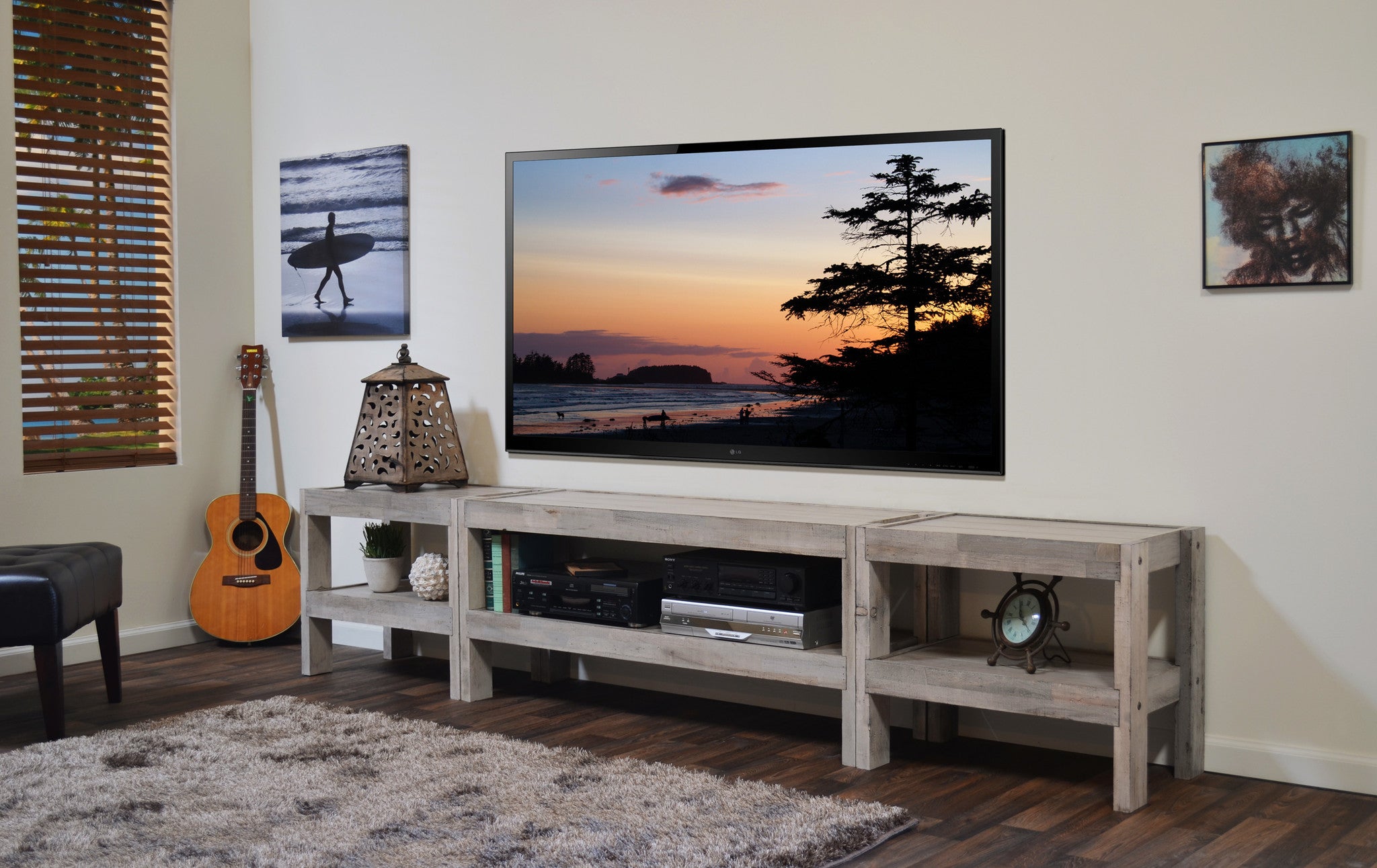 Nautical TV Stand Entertainment Center & Coffee Table 