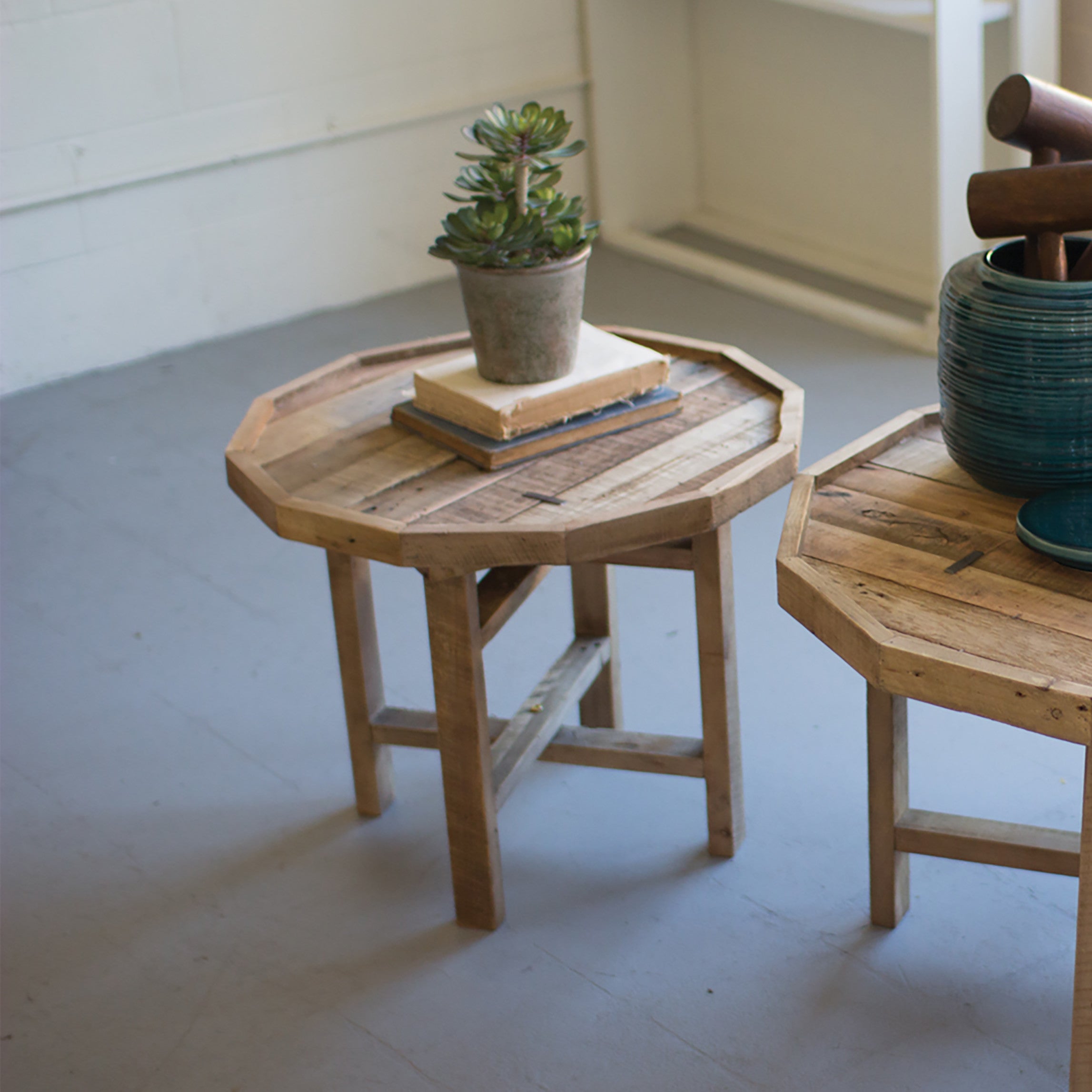 rustic recycled reclaimed wood coffee tables - set of two - woodwaves rustic recycled reclaimed wood coffee tables - set of two - woodwaves