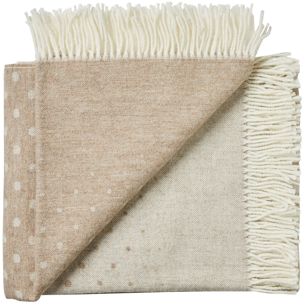 Soft Alpaca Wool Throw Blanket White and Tan Plaid - Woodwaves