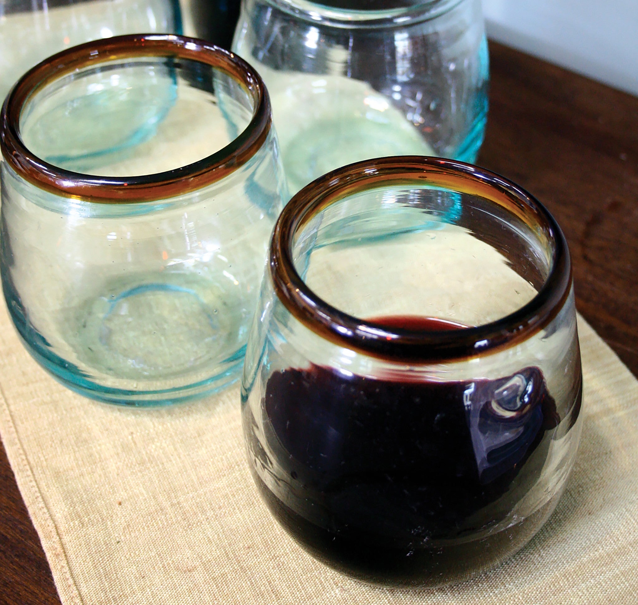 Large Modern Tilted Glass Beverage Pitcher