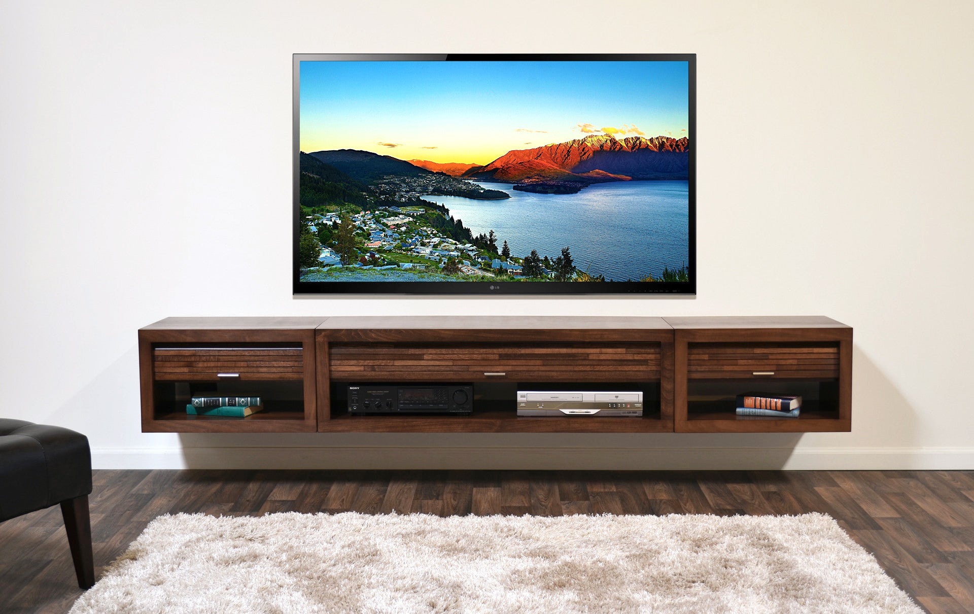 floating entertainment center 65 inch tv
