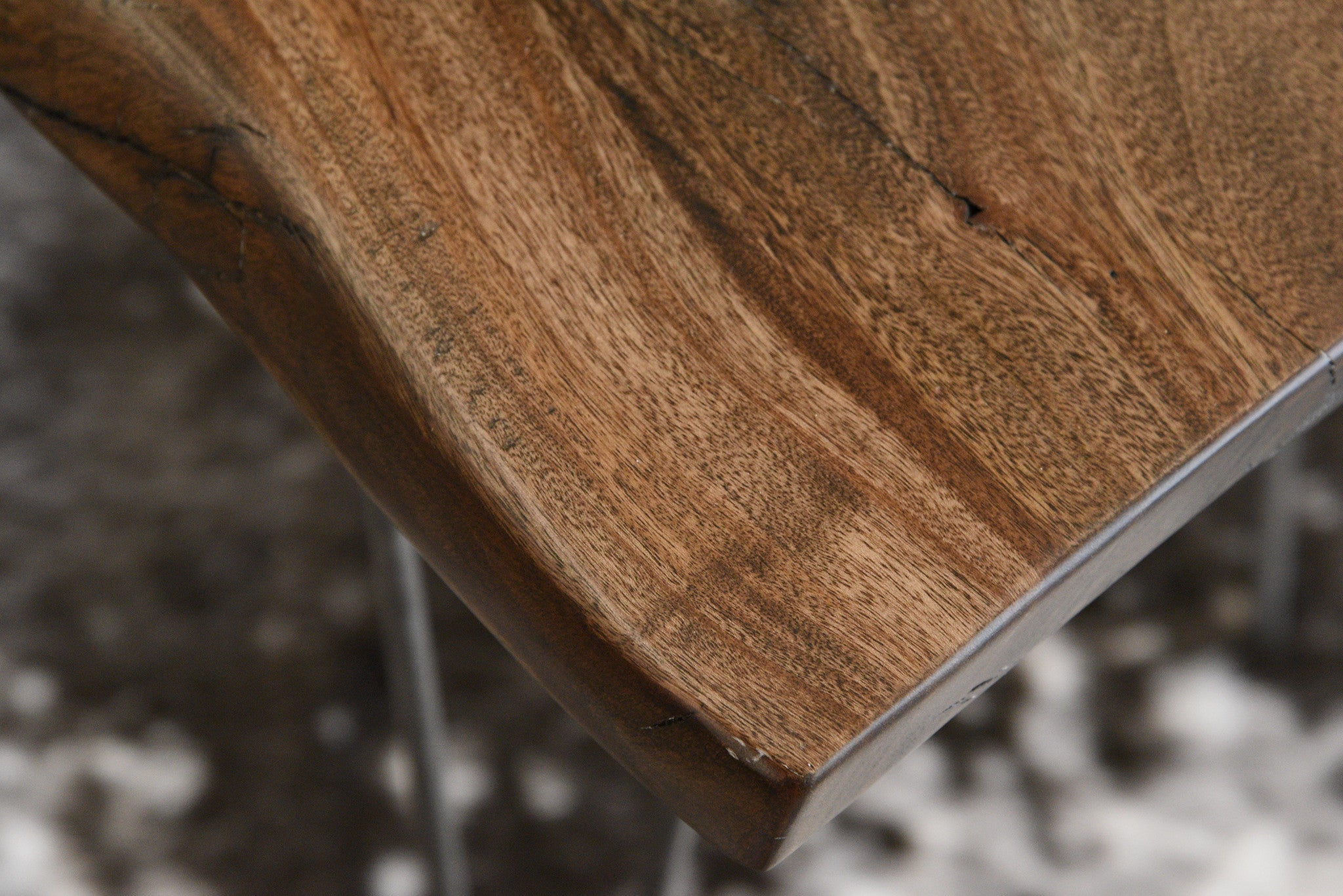 Reclaimed Live Edge Rustic End Table - Woodwaves