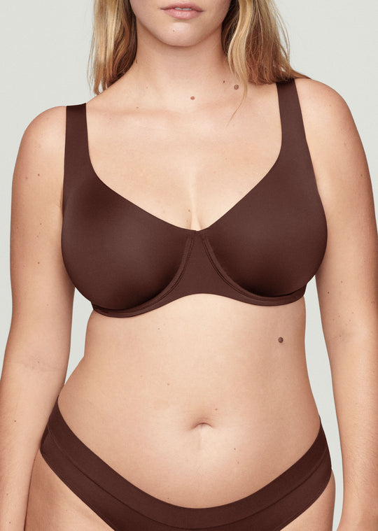 Cuup The Scoop Bra in EspressoGoing Nude: 7 Plus Size Nude Bra Options For Deeper Skin Tones