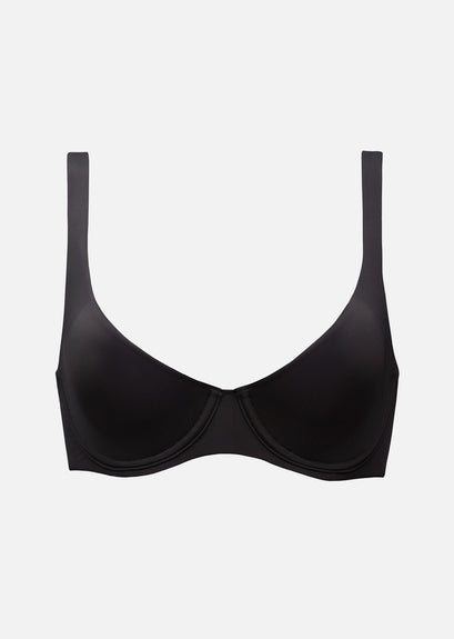 CUUP Micro Scoop Bra in Black  Black. Size 36B (also in 38B, 38C