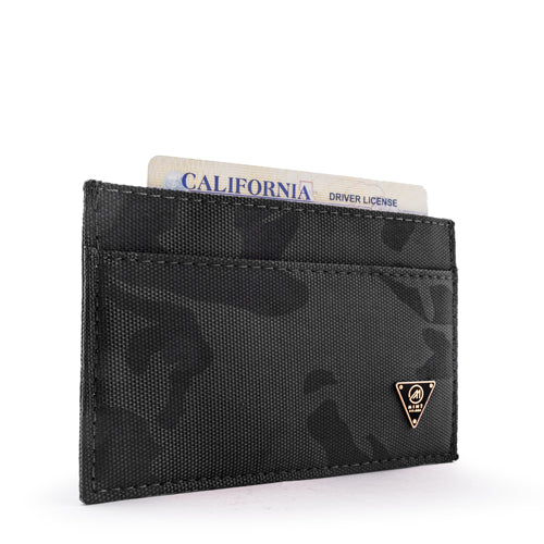 Ballistic Nylon Card Wallet Black Camo Nylon