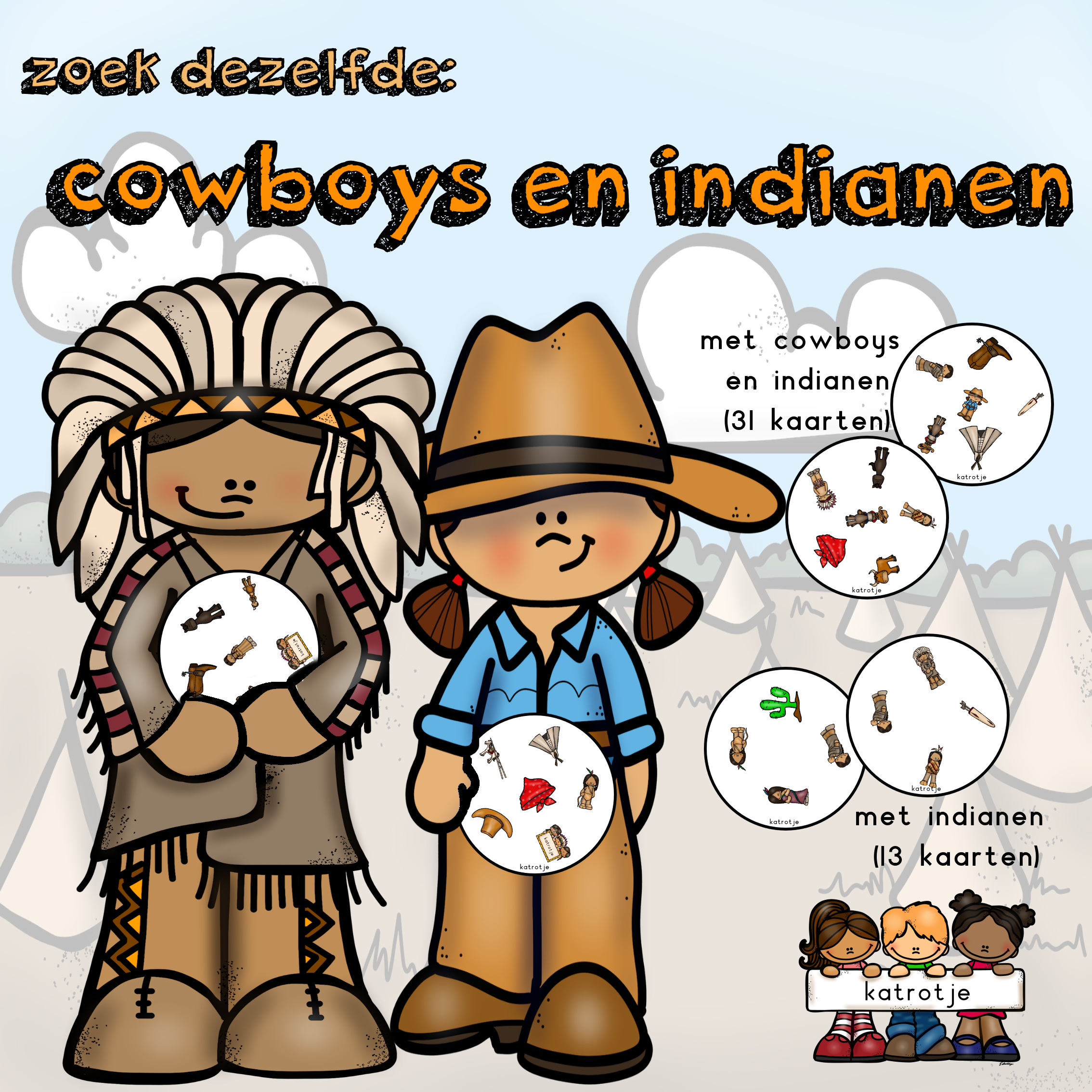 Spiksplinternieuw zoek dezelfde: cowboys en indianen – katrotje ZQ-43