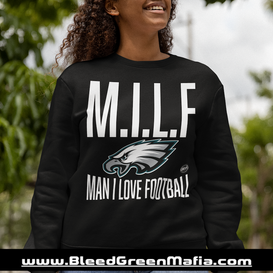 CustomCat Philadelphia Eagles NFL Crewneck Sweatshirt Sweater Black / L