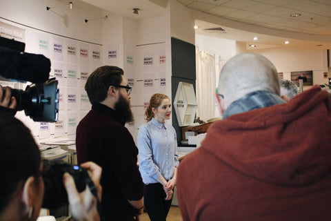 Adam and Nina photographed at Scottish Government launch of Circular Economy