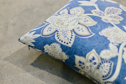 Blue floral cushion