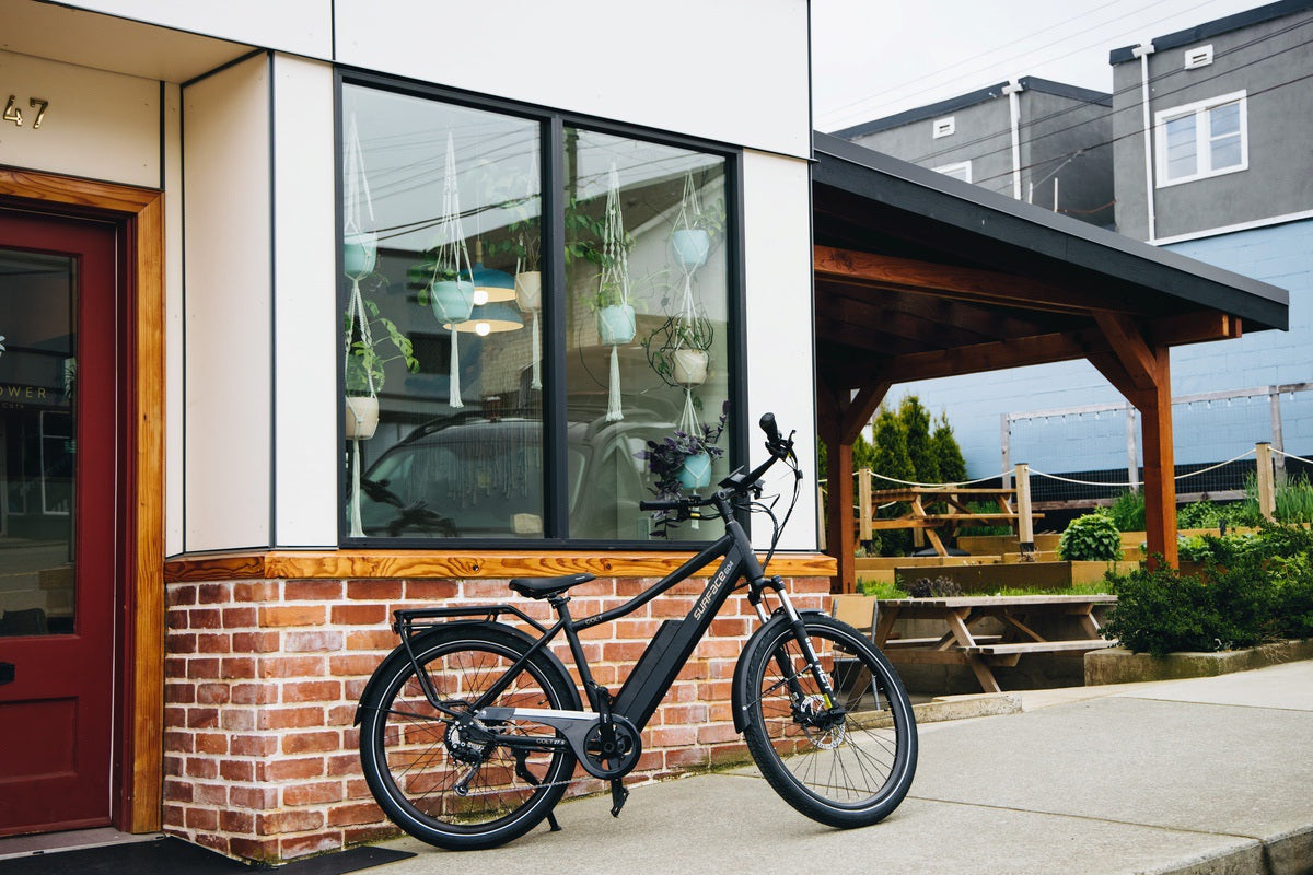 Surface604 Colt eBike parked outside building in city