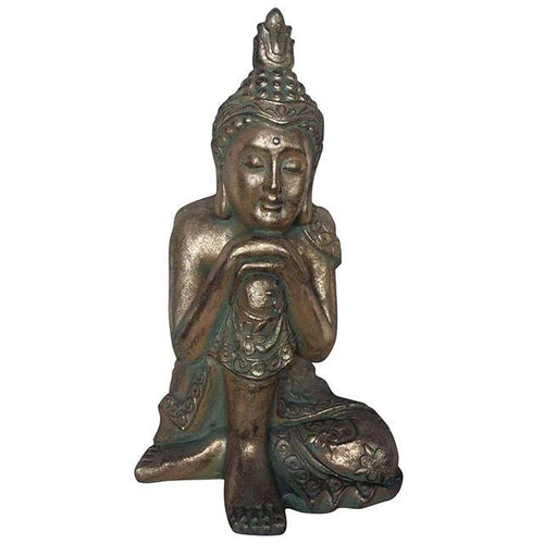 Local Delivery Gold and Verdigris Effect Large Buddha Head Statue for – The  Useful Shop