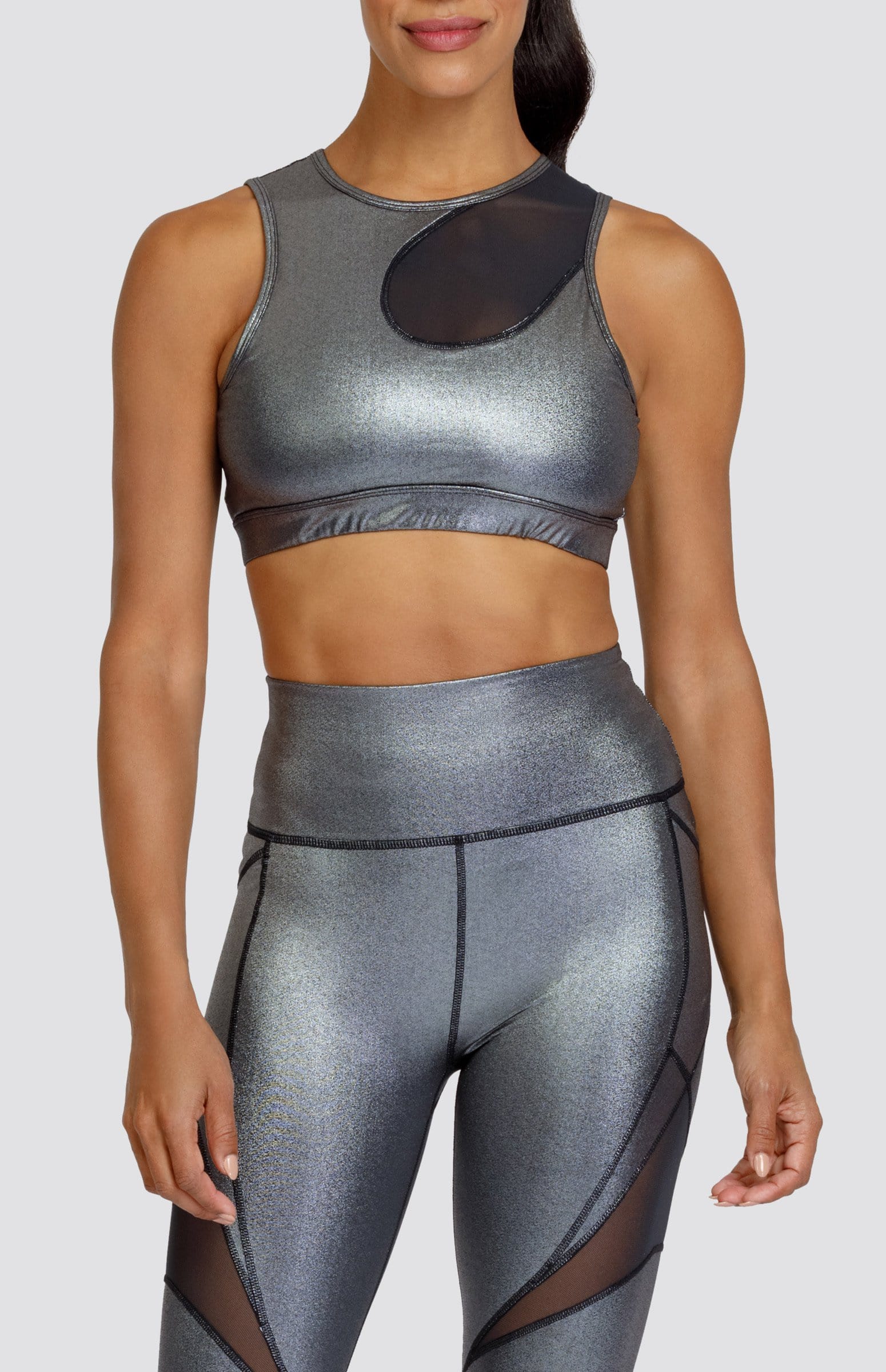 TAIL Heroine Sports Bra - Gunmetal Foil