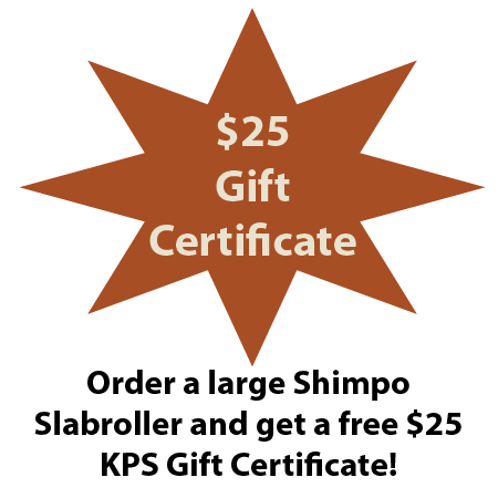 Free $25 Gift Certificate with a Shimpo Slabroller