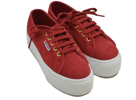superga red platform sneakers