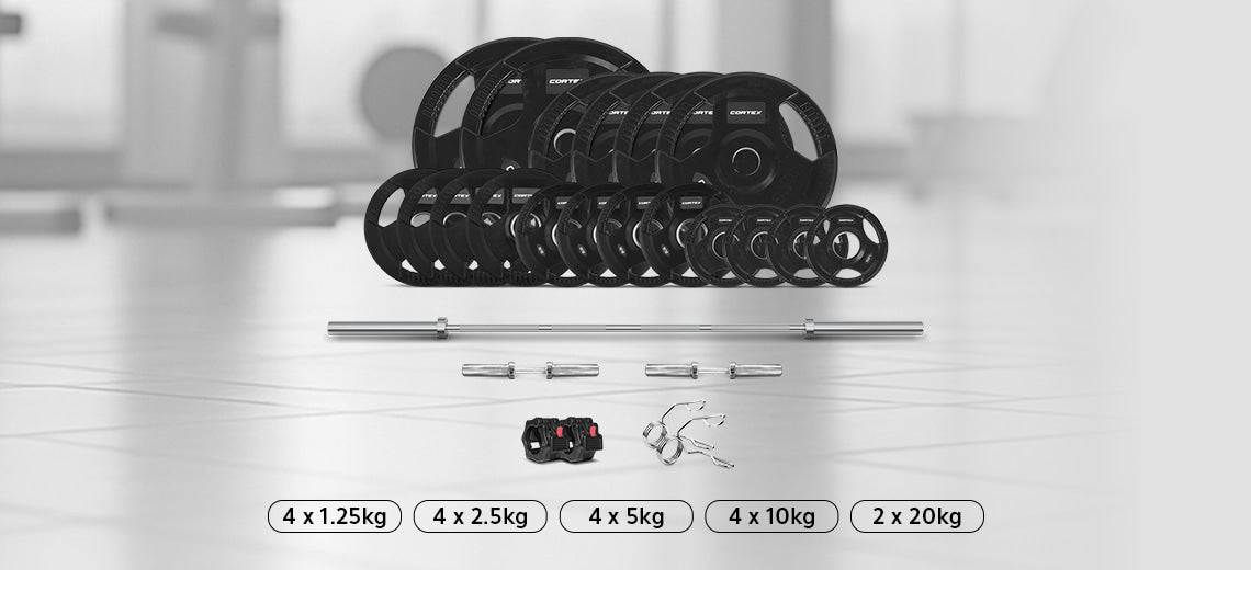 145kg Bars & Weight Plate Set