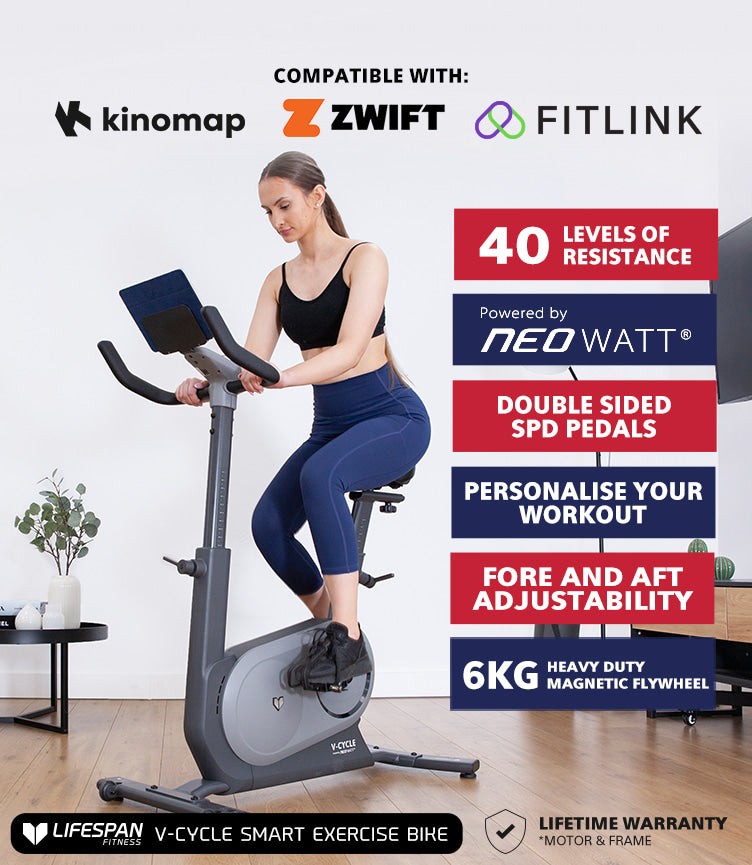 Find a Variety of Great Quality at Low Costs from V-Cycle Smart Exercise  Bike with NeoWatt® Lifespan Fitness X