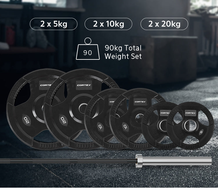 90kg Olympic Bar Weight Set
