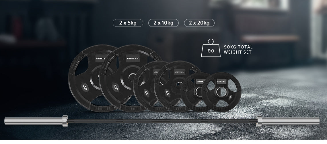 90kg Olympic Bar Weight Set