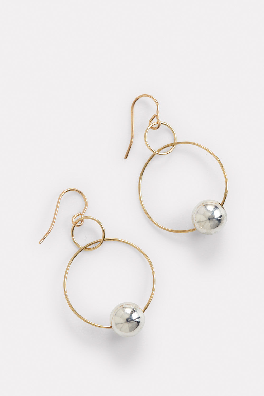 gold and silver earrings