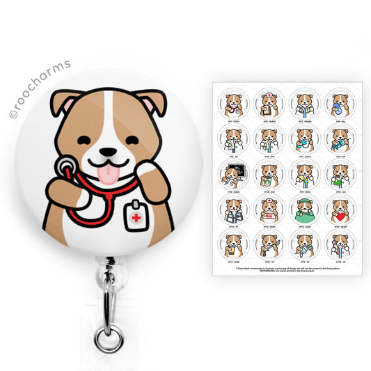 French Bulldog Gifts, Nurse Badge Reel, Dog Badge Reel, Animal