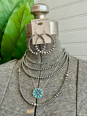 22" Sterling Silver Navajo Pearls Necklace - Texas Angels