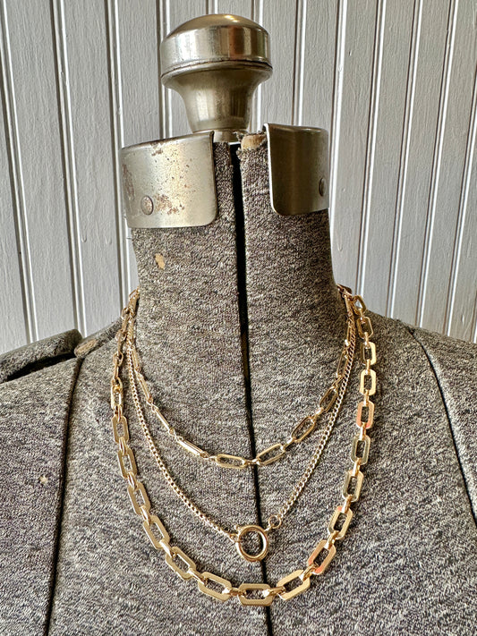 Gold Flower Women's Layered Necklace - Tecwwa
