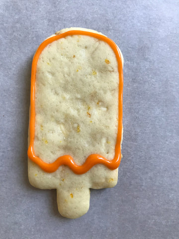 Orange Cream Popsicle Cutout Cookie Decorated
