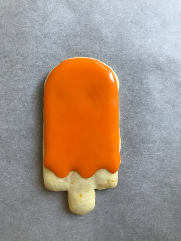 Orange Cream Popsicle Cutout Cookie Decorated