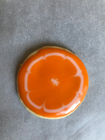 Orange Slice Cutout Cookie Decorated