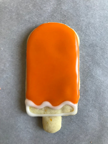 Orange Cream Popsicle Cutout Cookie Decorated