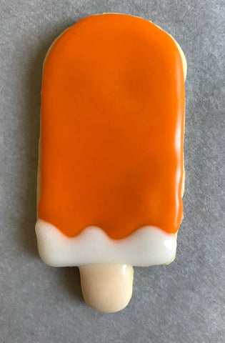 Orange Cream Popsicle Cutout Cookie Decorated