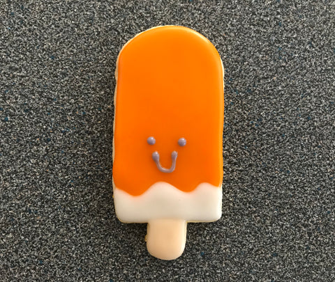 Orange Cream Popsicle Cutout Cookie Decorated