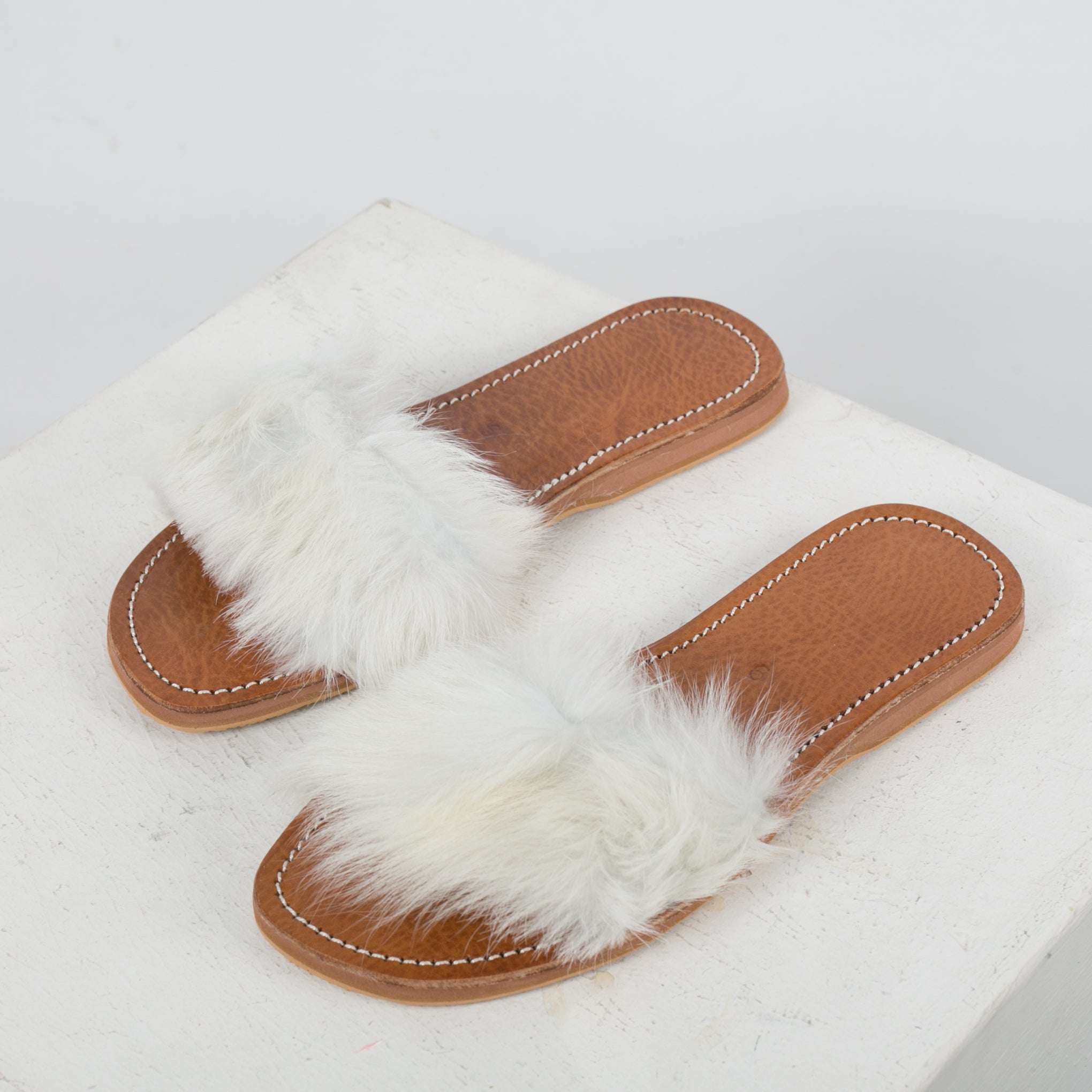 fuzzy white slides