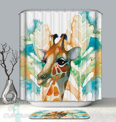 art-painting-giraffe-shower-curtain