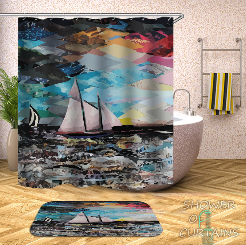 sailboat shower stall