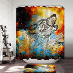 Artistic Native American Wolf Spirit Shower Curtain