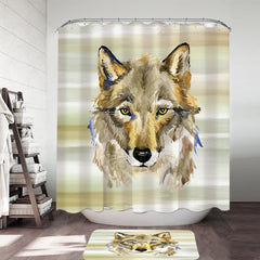 Attractive Painted Wolf Shower Curtain