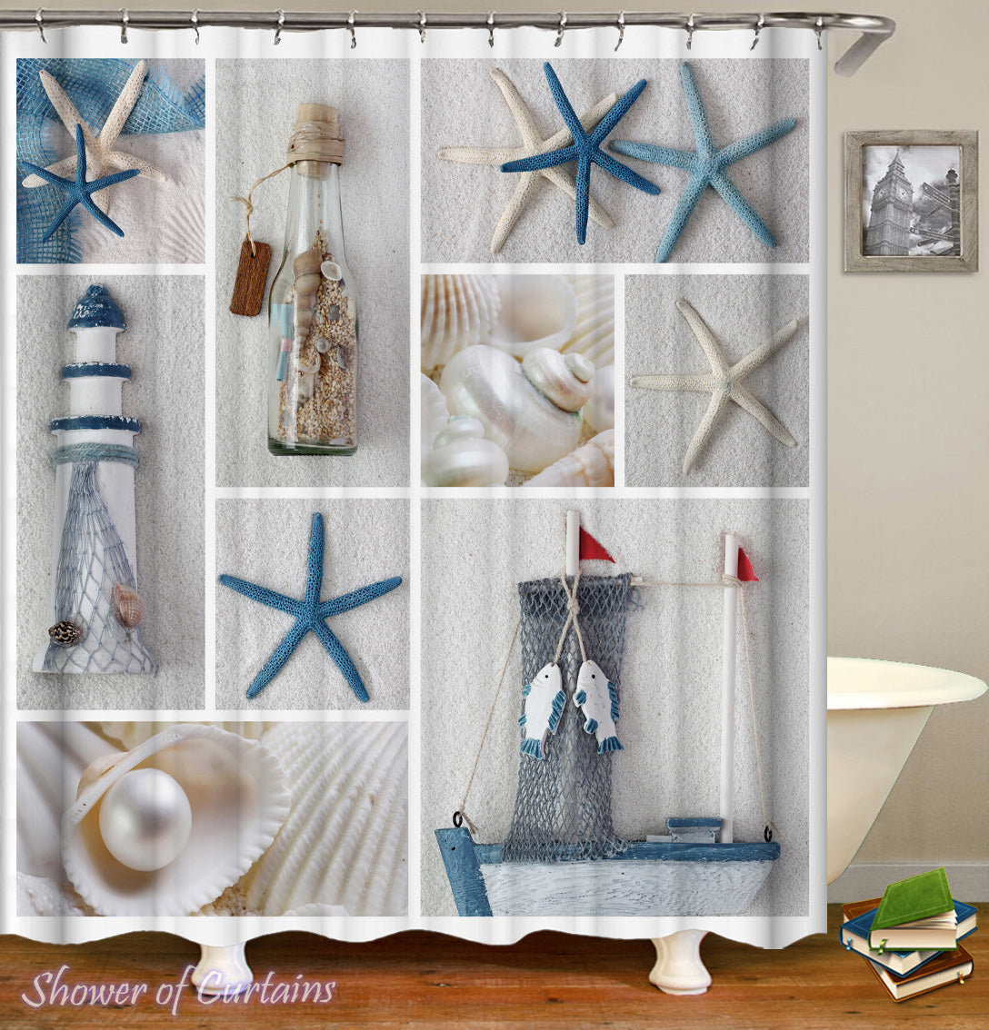 Shower Curtains Coastal Beauty Shower Of Curtains